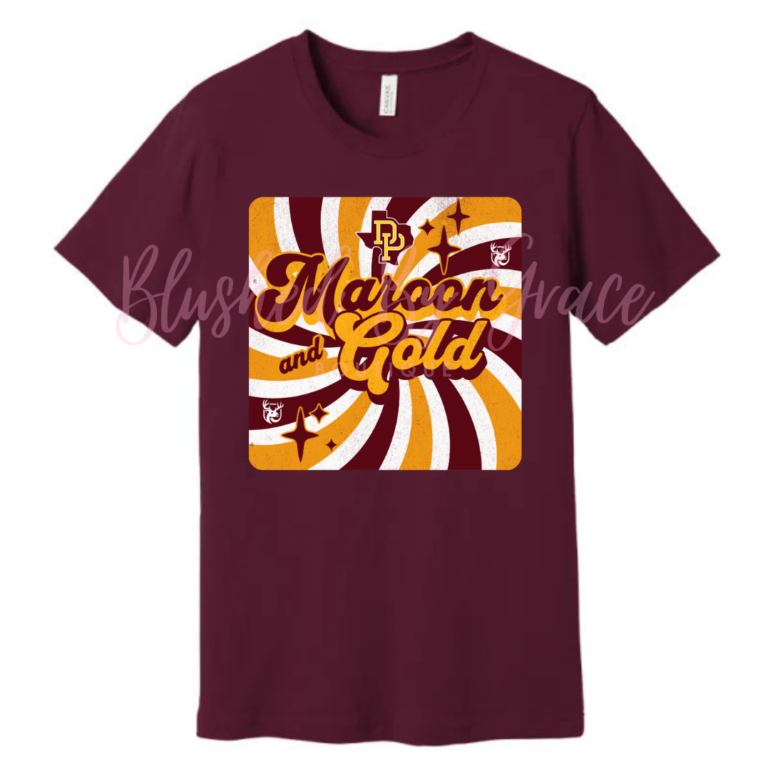 Maroon and Gold School Spirit Maroon Shirt