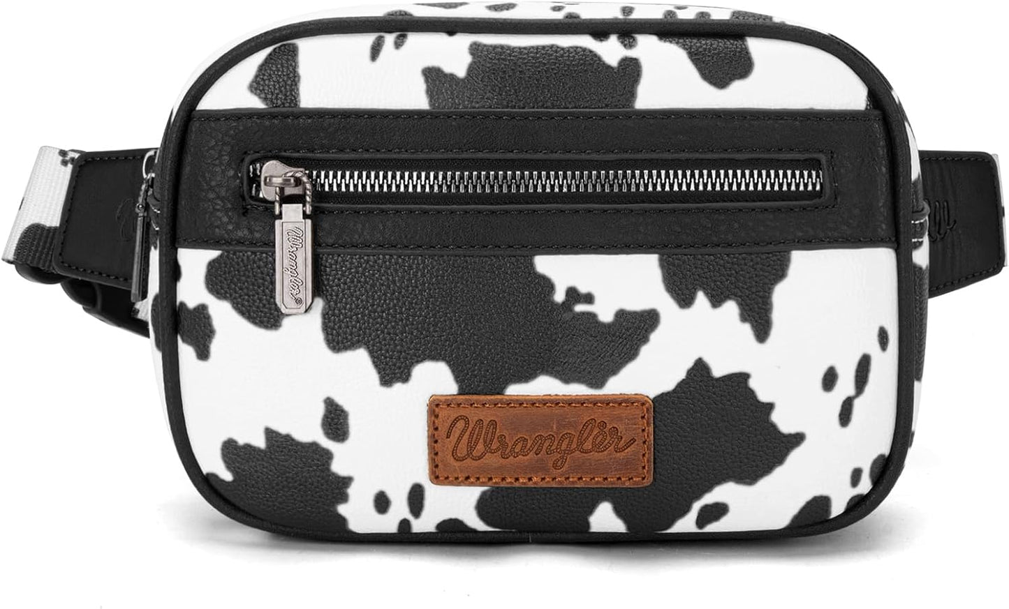 Wrangler Cow Print Belt Bag- Black