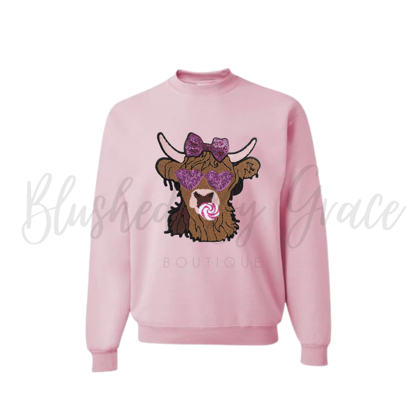 Valentine Cow Chenille Patch
