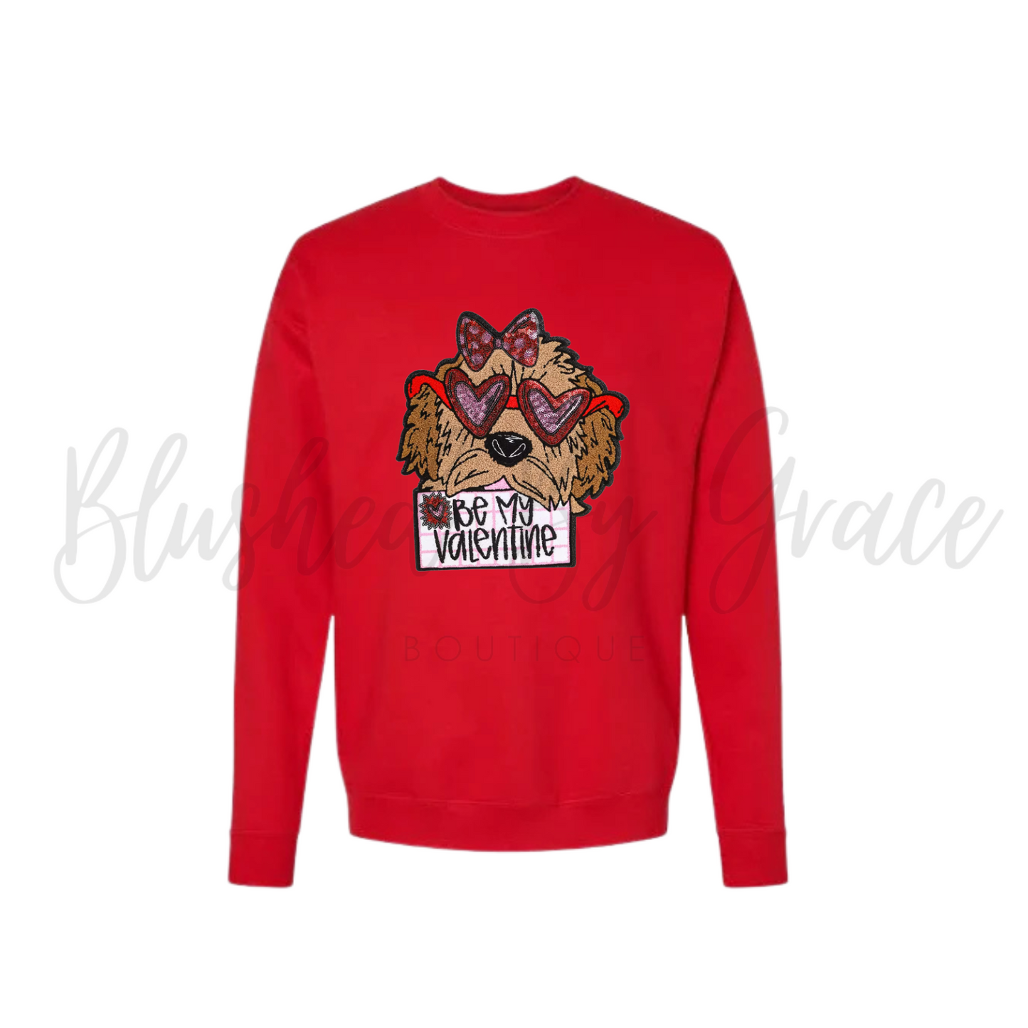 Be My Valentine Puppy Chenille Patch