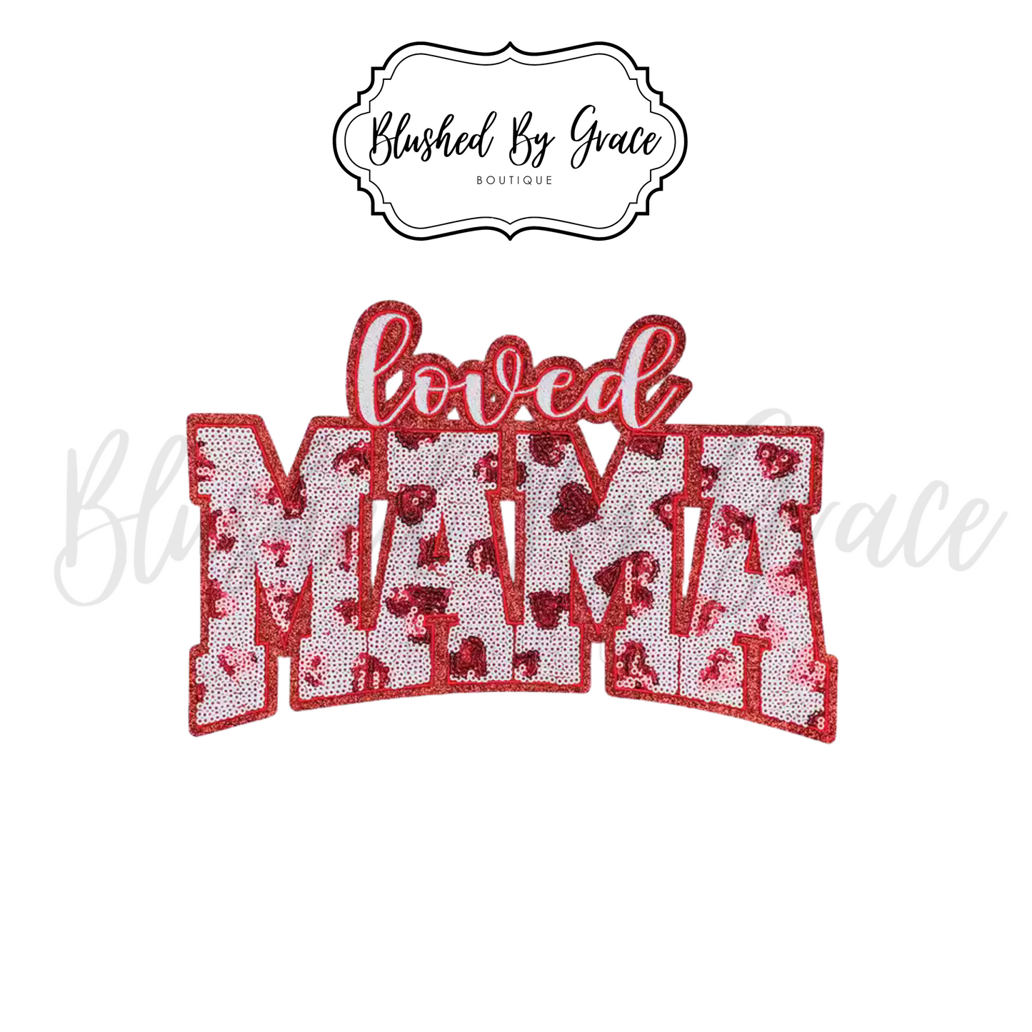 Red Loved Mama Patch