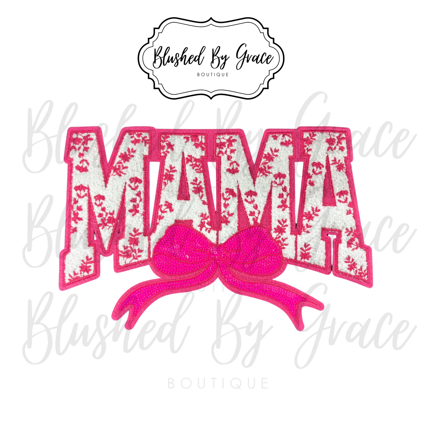 Hot Pink Floral MAMA Patch
