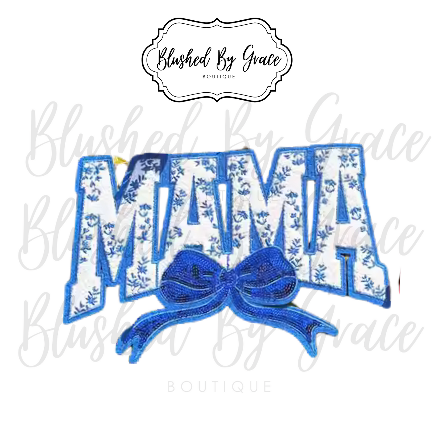 Blue Floral MAMA Patch