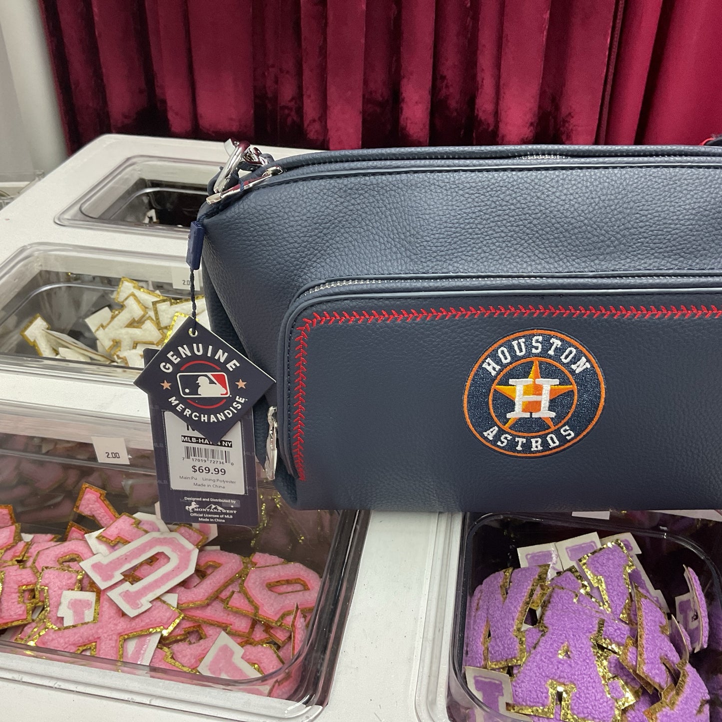 MLB Houston Astros Team Shoulder Bag/Crossbody- Navy Blue