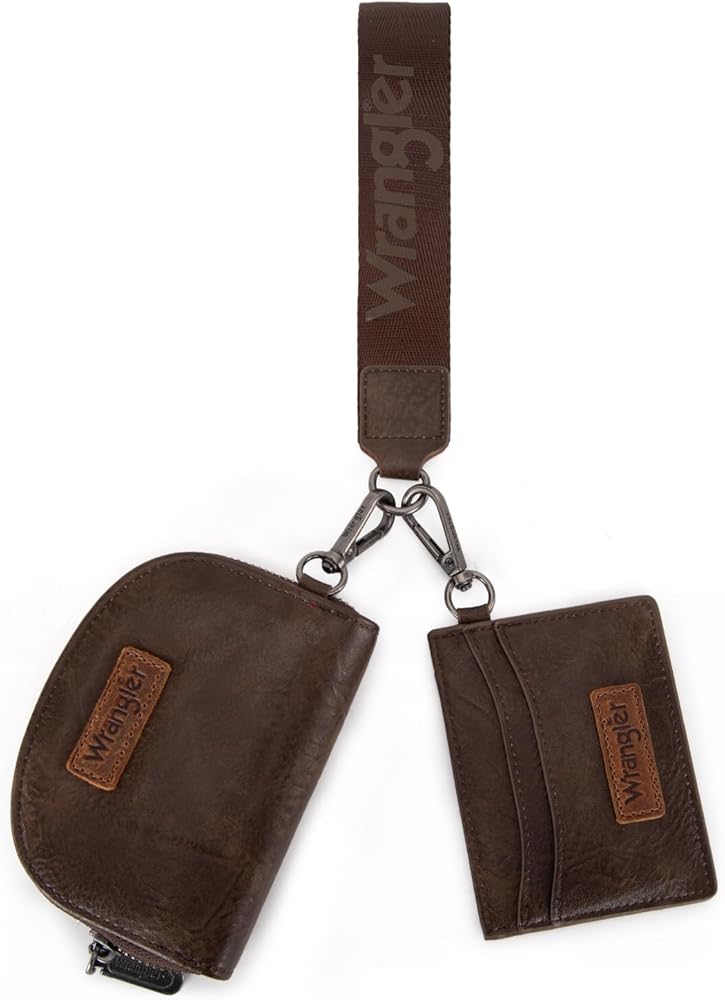 Wrangler KeyChain Dual Wallet Dark Brown Wristlet