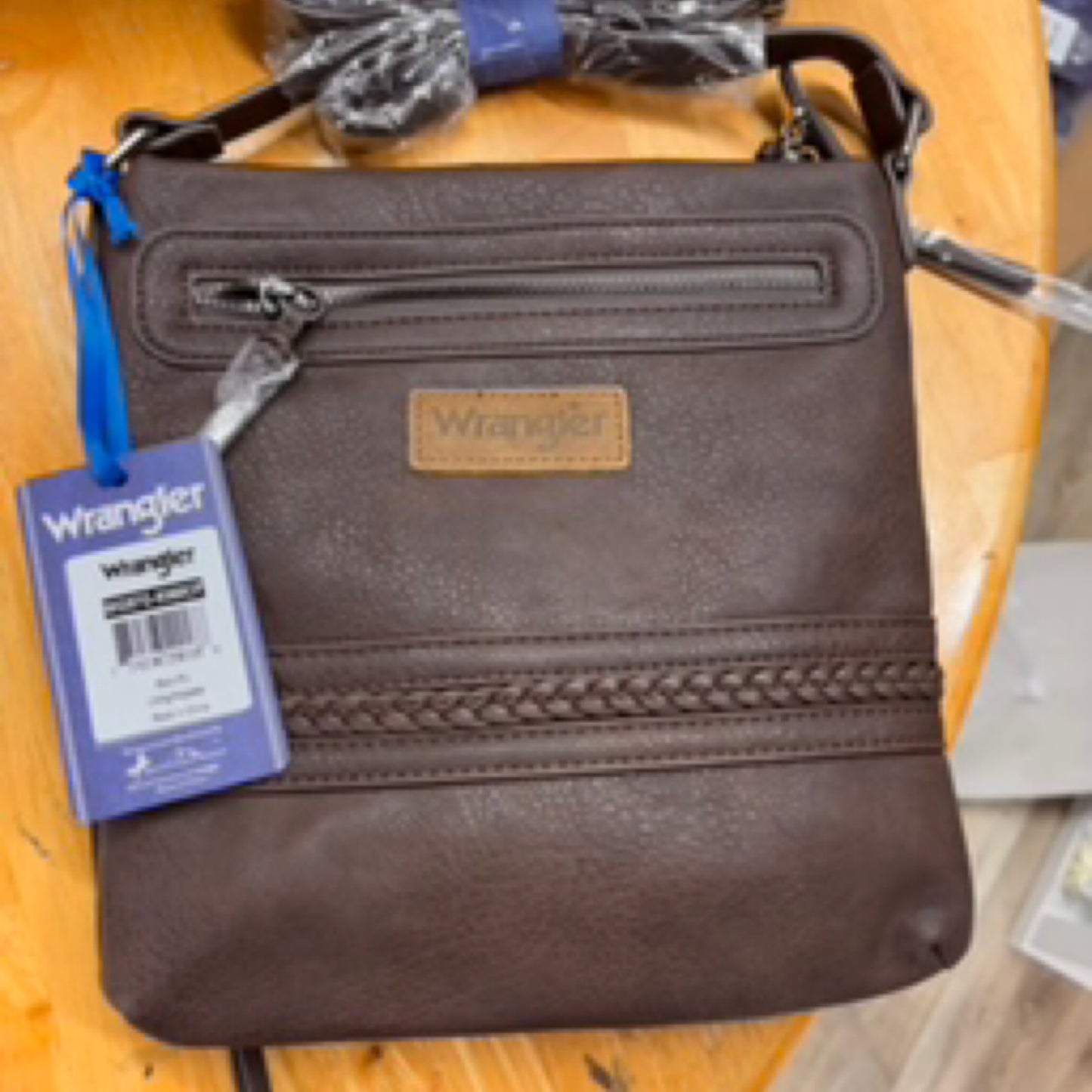 Wrangler Concealed Carry Crossbody Bag Western Women Purse Coffee