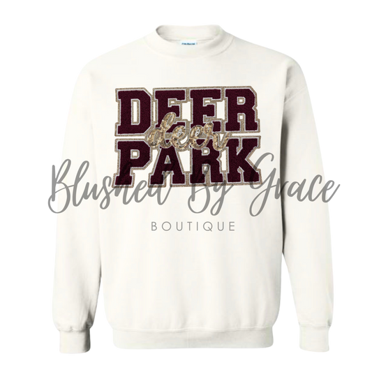 Deer Park Deer Chenille/Sequin Crewneck