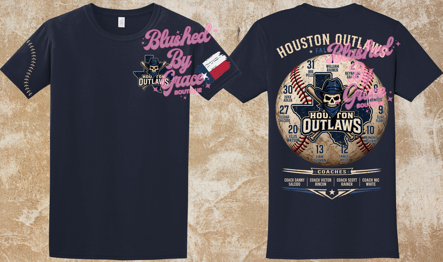 Houston Outlaws Roster Shirt Option #1