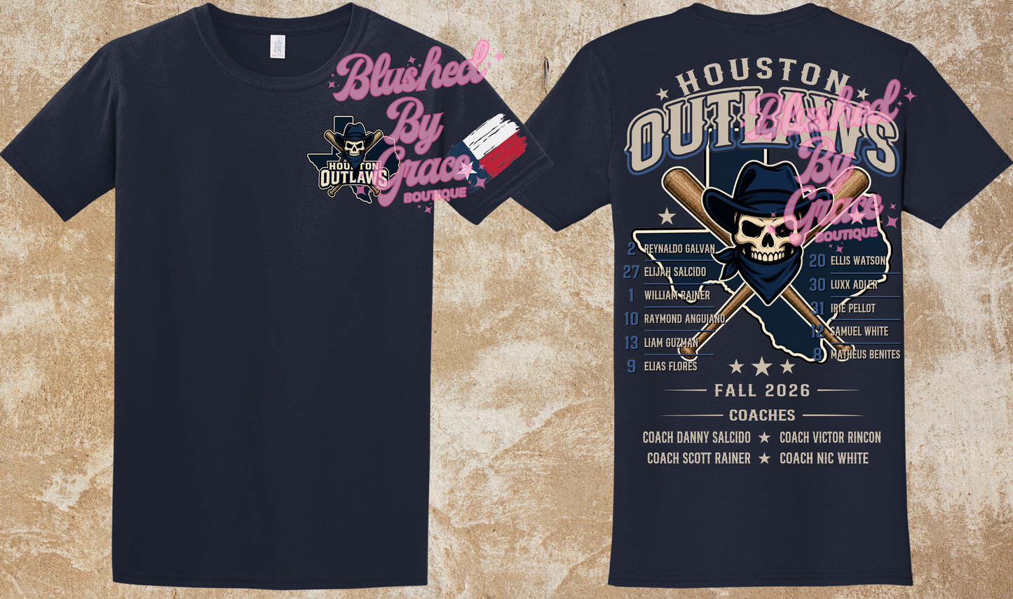 Houston Outlaws Roster Shirt Option #3