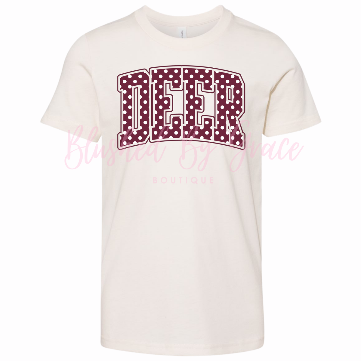 Deer Varsity Polka Dot Cream Shirt