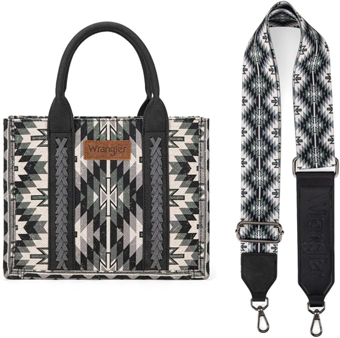 Wrangler Southwestern Canvas Tote- Black
