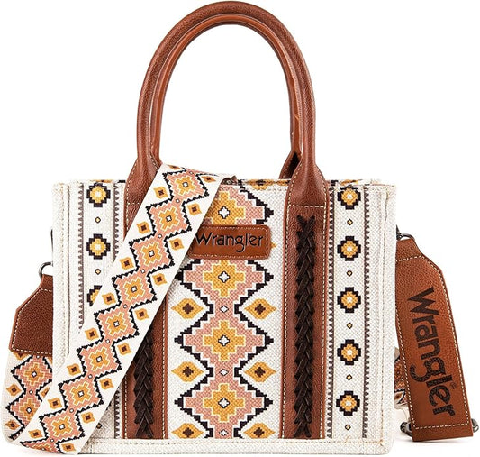 Wrangler canvas tote aztec coffee