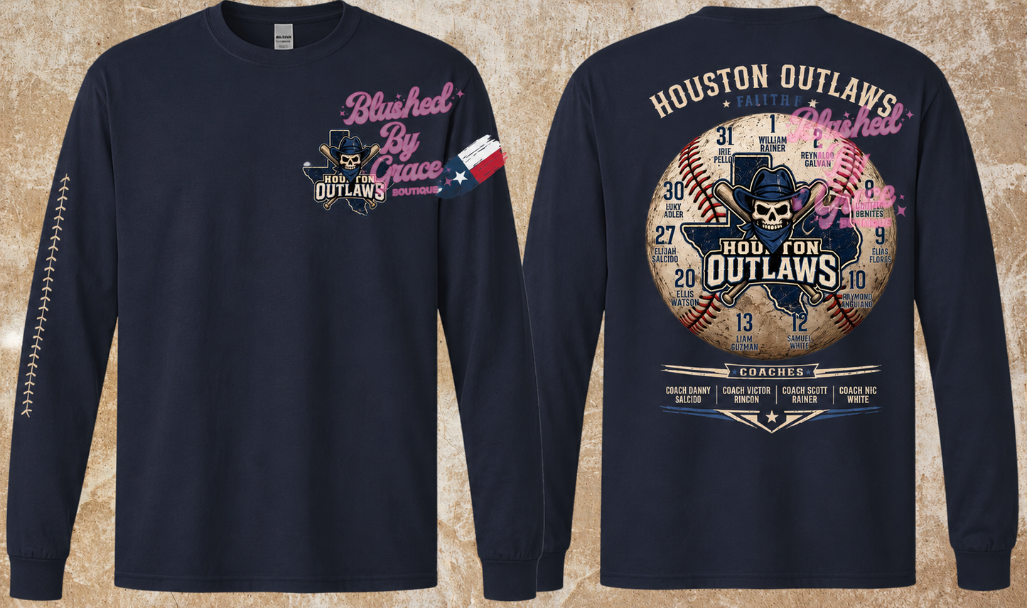 Houston Outlaws Roster Shirt Option #1
