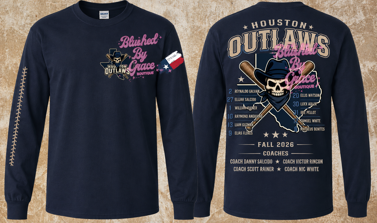 Houston Outlaws Roster Shirt Option #3
