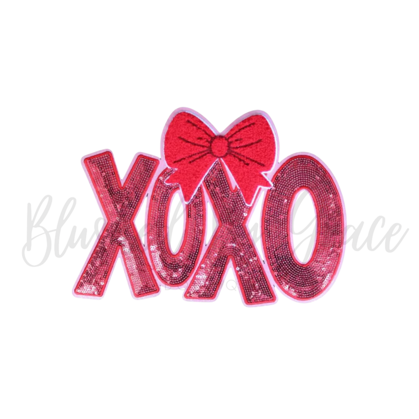 XOXO Sequined Chenille Patch