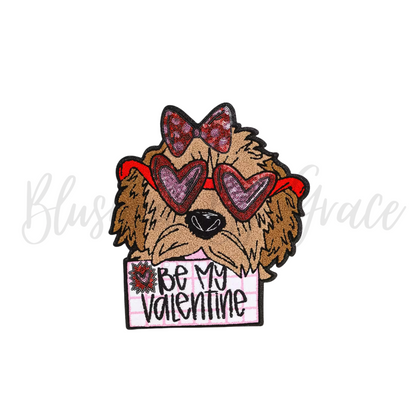 Be My Valentine Puppy Chenille Patch