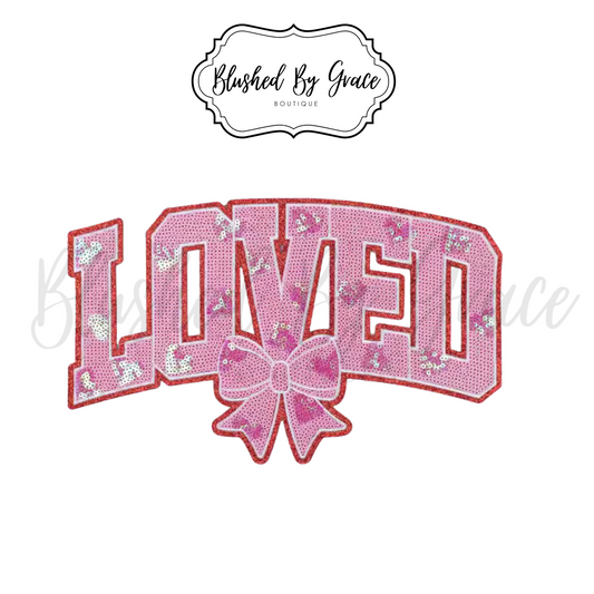 Pink Loved Sequin Patch