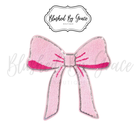 Large Pink Bow Patch