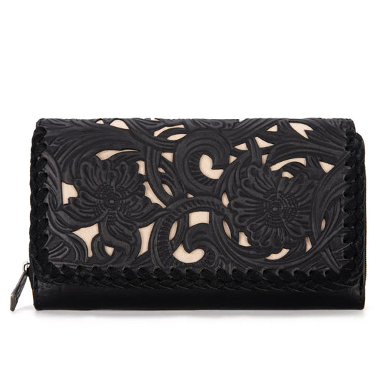 Trinity Ranch Floral Tooled Wristlet