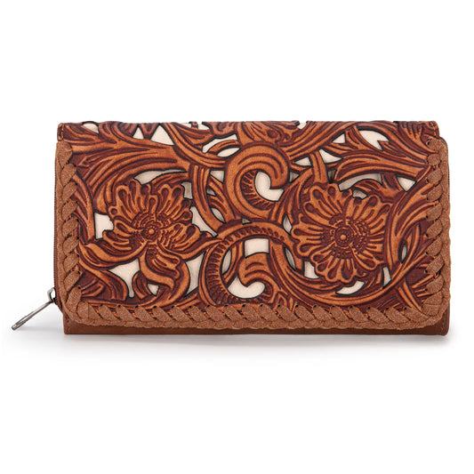 Trinity Ranch Floral Tooled Wristlet