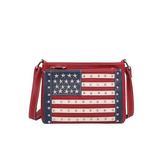 Montana West American Pride Collection Red Organizer Crossbody