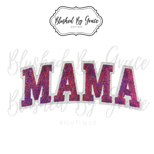 Hot Pink Sequin MAMA Patch