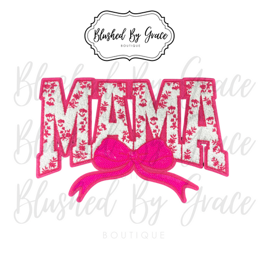 Hot Pink Floral MAMA Patch
