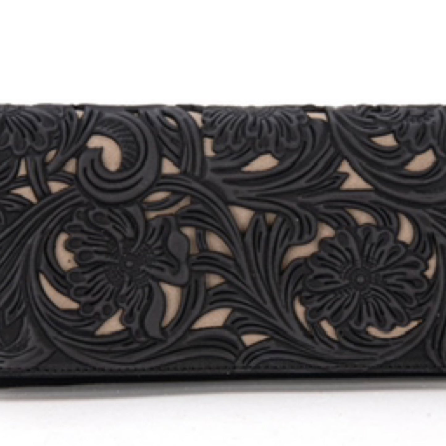 Trinity Ranch Floral Tooled Collection Wallet black