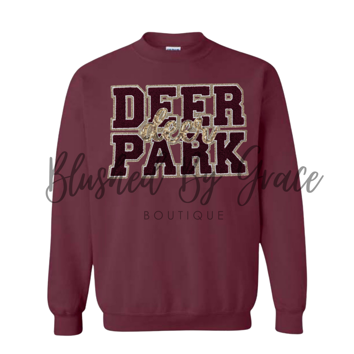 Deer Park Deer Chenille/Sequin Crewneck