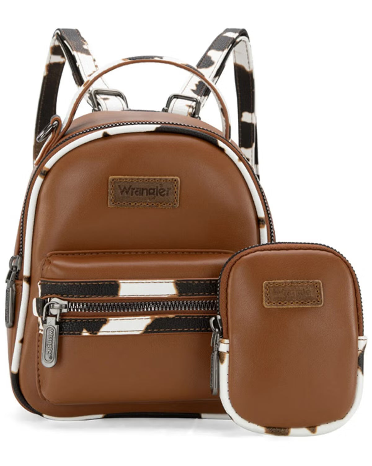 Wrangler Cow Print Backpack/Brown