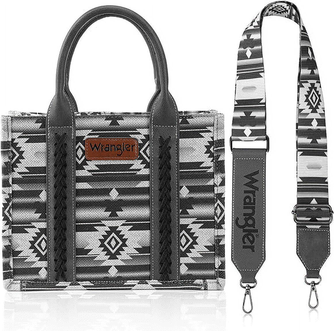 Wrangler Southwestern Canvas Tote Black - Ladies Purses