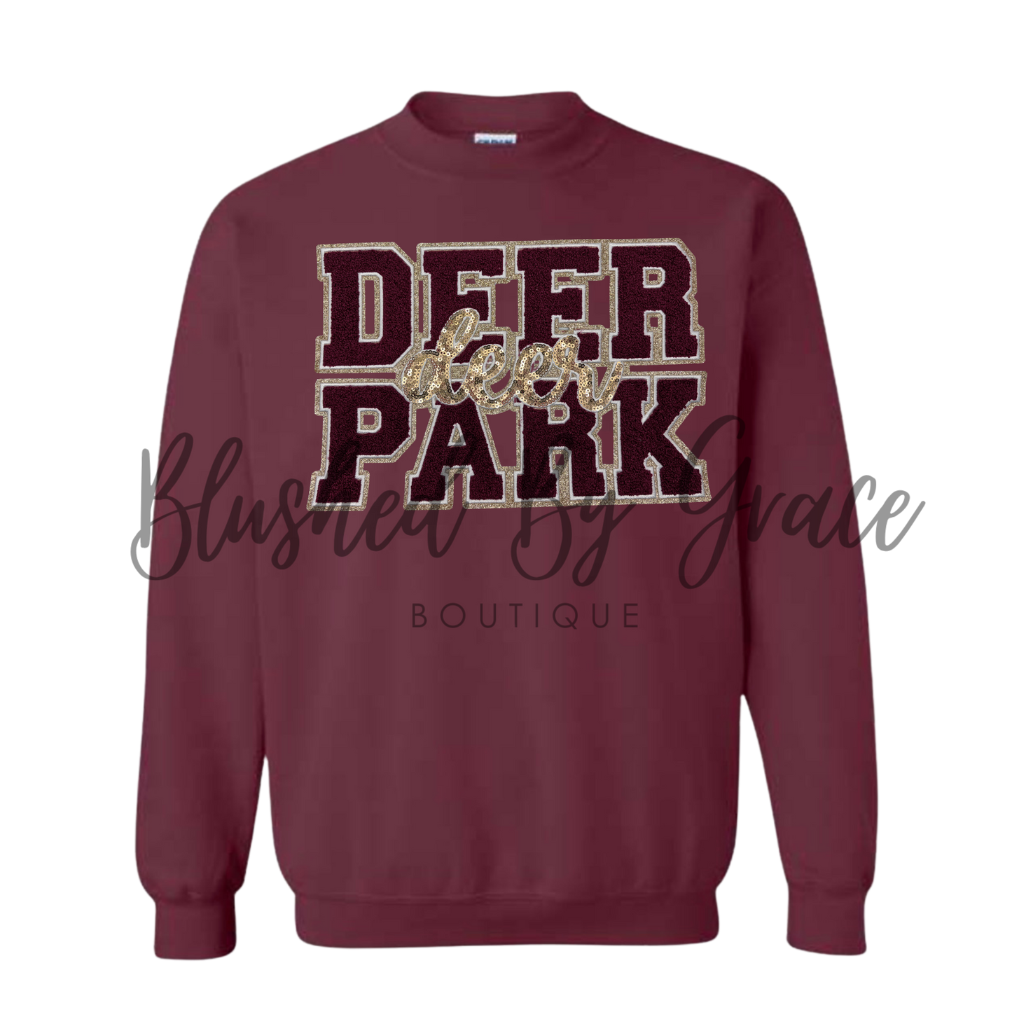 Deer Park Deer Chenille/Sequin Crewneck